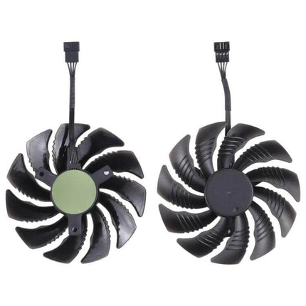 88mm Replacement Fan for Computer Graphics Cards - dual black GPU cooling fans with 3-pin connectors for overheating or noisy graphics cards