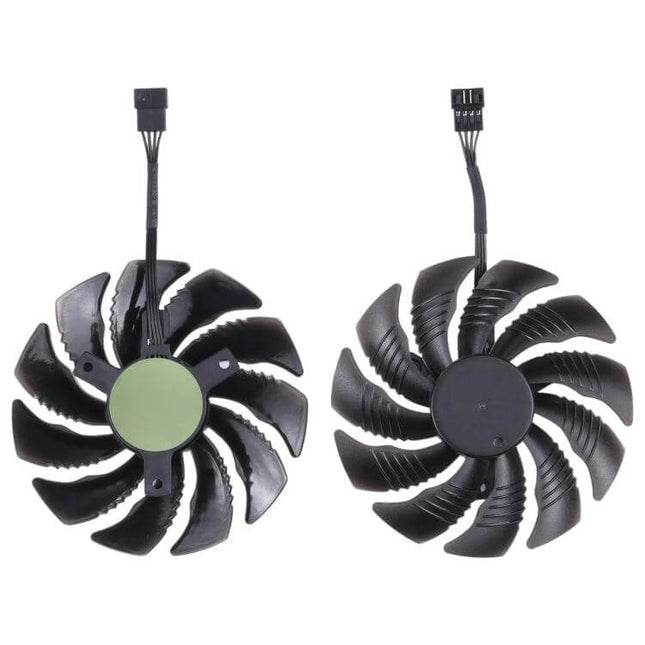 88mm Replacement Fan for Computer Graphics Cards - dual black GPU cooling fans with 3-pin connectors for overheating or noisy graphics cards