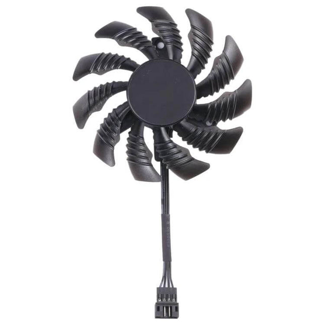75mm Replacement Cooling Fan for Gigabyte GeForce Cards - black 11-blade GPU cooler with 4-pin connector for GTX 670/780/980 and R9 series