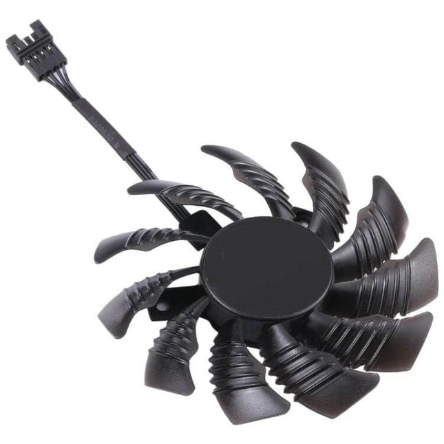 75mm Replacement Cooling Fan for Gigabyte GeForce Cards - black 11-blade replacement GPU fan with 4-pin connector for GTX 670/780/980 and R9 series