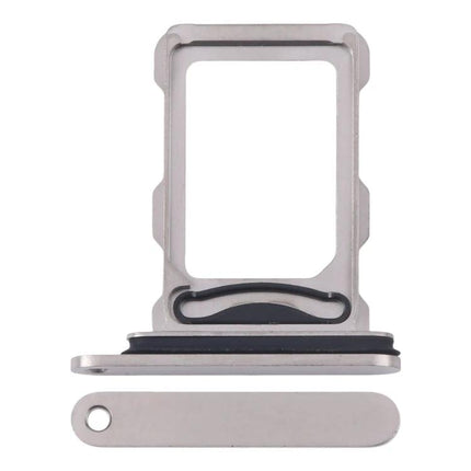 Replacement SIM Card Tray for iPhone 16 Pro Max Essentials - silver metal replacement tray and eject cover for quick SIM repairs