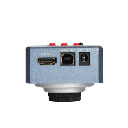 Kaisi HD4K Digital Microscope Camera for Real-Time Viewing on Monitors showing HDMI USB-PC and DC12V ports