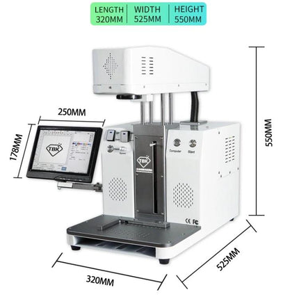TBK Automatic Laser Marking Machine for Custom Engravings - TBK-958C fiber laser desktop engraver for metal, mobile cases, small projects