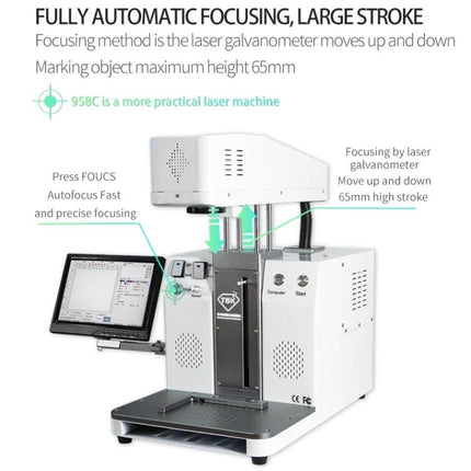 TBK Automatic Laser Marking Machine for Custom Engravings fiber laser TBK-958C marking mobile cases metal goods