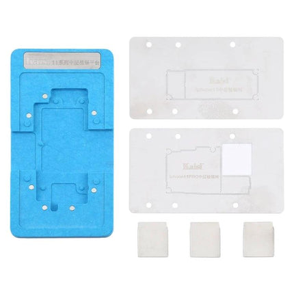Kaisi Precision Reballing Stencil for iPhone 11 Mainboard Repair – magnetic reballing jig and stencils for precise iPhone 11 motherboard soldering