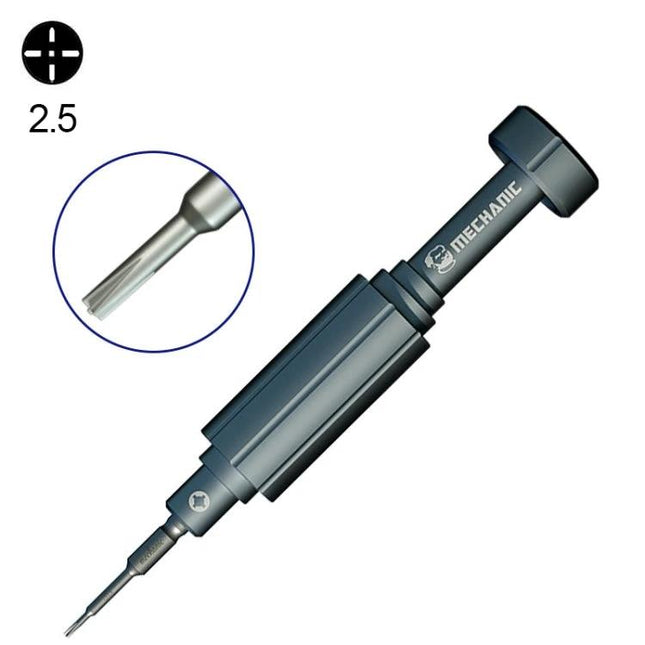 MECHANIC Mini Precision Screwdriver for Electronics Repair with compact magnesium alloy handle and 2.5mm tip for smartphone and small electronics