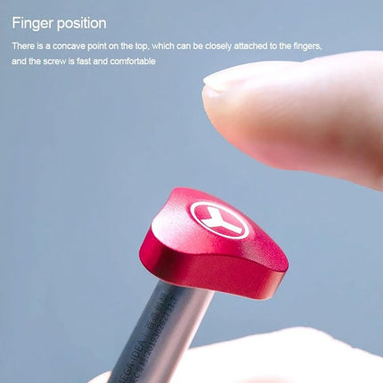 S2 Five Star Precision Screwdriver for Mobile Device Repair showing fingertip touching red triangular handle for precise control