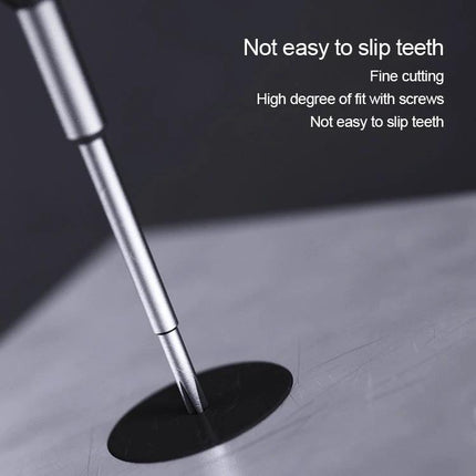 S2 Five Star Precision Screwdriver for Mobile Device Repair being used to remove a screw with high fit and non-slip tip