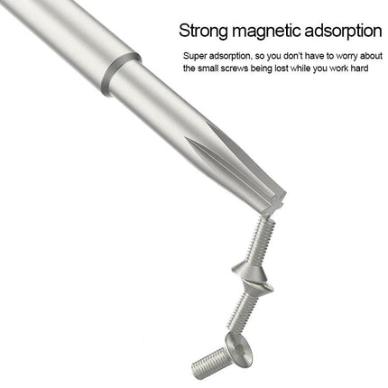Precision Phillips Screwdriver for Phone and Device Repair showing magnetic tip holding small screws