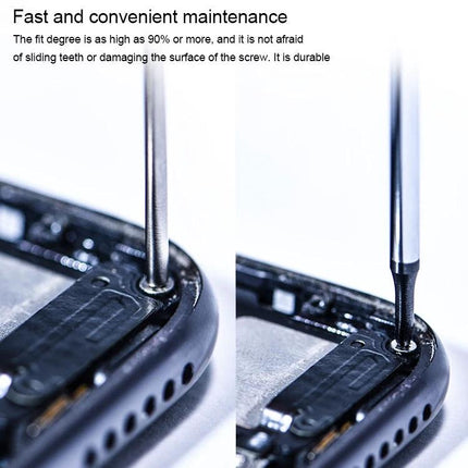 Qianli i-Thor S2 Y-Shaped Screwdriver for Device Repair removing a small smartphone screw to prevent slippage and damage