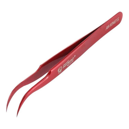 Mechanic Curved Tweezers for Precision Repair and Assembly - red curved tip tweezers for electronics repair and delicate assembly tasks