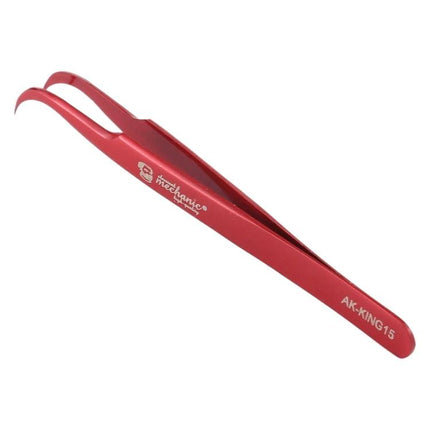 Mechanic Curved Tweezers for Precision Repair and Assembly red curved tip tweezers for electronics repair and delicate assembly