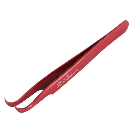 Mechanic Curved Tweezers for Precision Repair and Assembly - red curved tweezers for electronics and delicate component handling