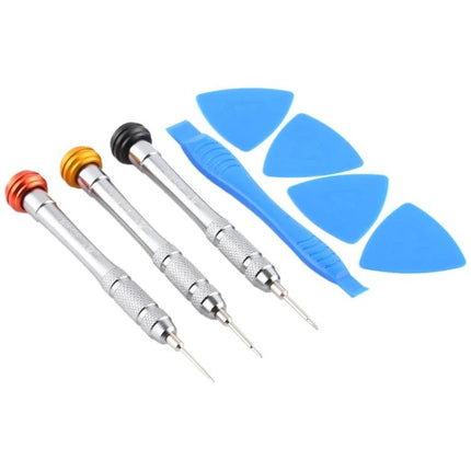 Professional 8-in-1 Repair Tool Set for Electronic Devices - precision screwdrivers and blue plastic pry picks for smartphone tablet laptop repairs