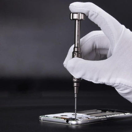 Non-Slip Torx T2 Screwdriver for Device and Toy Repair held over smartphone for precise non-slip micro electronics and toy repair