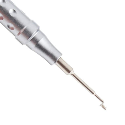 Non-Slip Torx T2 Screwdriver for Device and Toy Repair - close-up of compact non-slip handle and precision T2 tip removing tiny screw