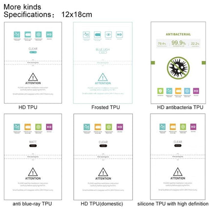Anti-Blue Ray TPU Film Set for Screen Eye Protection, 50 Pieces - pack of 50 anti-blue light TPU protective films for screens to reduce eye strain