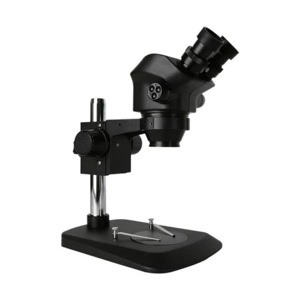 Professional Stereo Binocular Microscope for Science and Lab Use — black stereo microscope with adjustable binocular head and sturdy stand for lab or classroom