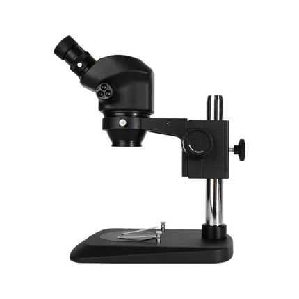 Professional Stereo Binocular Microscope for Science and Lab Use - black stereo microscope with adjustable binocular head and sturdy stand