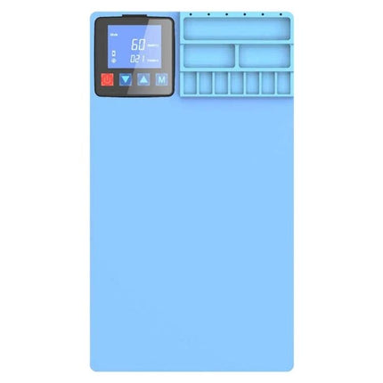 CPB Heating Pad for LCD Screen Repairs with US Plug blue silicone pad with digital display and parts trays for phone tablet screen repair