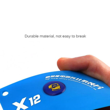 Mechanic Anti-Static Tool for Safe Phone Battery Removal plastic pry tool resists scratches and static, durable material, hand-held blue X12 tool
