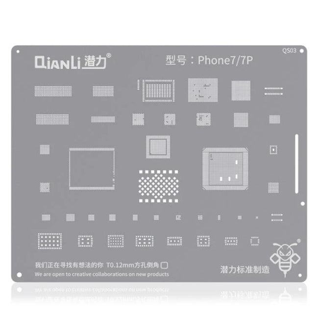 Qianli Bumblebee Stencils for iPhone 7 and 7 Plus Repair precision BGA/IC stencil with square hole design for high-temperature chip placement