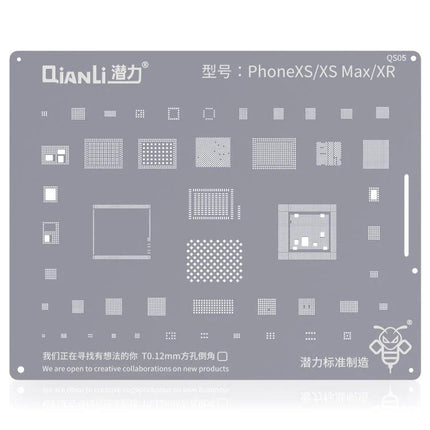 QIANLI Bumblebee Stencil for iPhone XR, XS, and XS Max Repairs stainless steel BGA/IC alignment template for precise chip rework