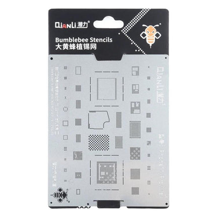 Qianli Bumblebee Stencil for iPhone 11 Series Repairs - stainless steel BGA/IC alignment stencil with square hole design for precise soldering