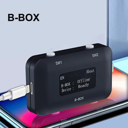 B-BOX iPhone Programming Tool with Screen for Models 7-11 compact 1.3-inch OLED device for entering recovery modes and quick adjustments