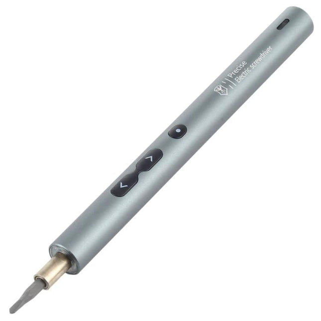 28-in-1 Precision Electric Screwdriver for Home Repairs compact metallic electric/manual screwdriver with directional buttons and interchangeable bit