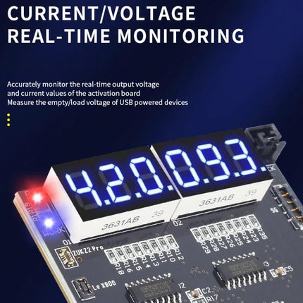 Mechanic BA27 Board for Smartphone Battery Activation with real-time current and voltage LED display