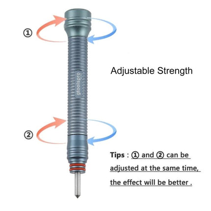 Gtoolspro Adjustable Phone Glass Back Cover Repair Pen showing adjustable strength and rotating tips for precision smartphone glass repair