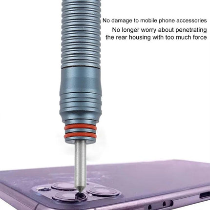 Gtoolspro Adjustable Phone Glass Back Cover Repair Pen positioned over a smartphone camera glass for precise at-home repair