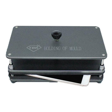 TBK Universal Pressure Mold for iPhone and Android Screen Repair - metal holding mold applying even pressure to smartphone screen