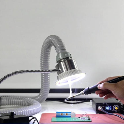 TBK Anti-Static Smoke Evacuator for Mobile Phone Repair removing solder smoke at a phone repair workstation for clear, static-free visibility