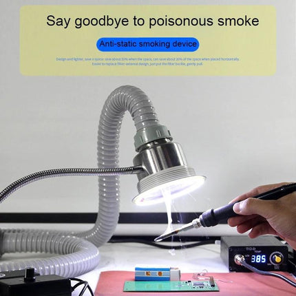 TBK Anti-Static Smoke Evacuator for Mobile Phone Repair removing solder smoke during phone board repair workspace