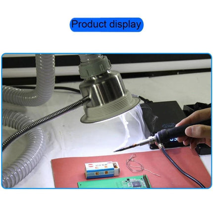 TBK Anti-Static Smoke Evacuator for Mobile Phone Repair removing solder smoke from phone circuit board workspace