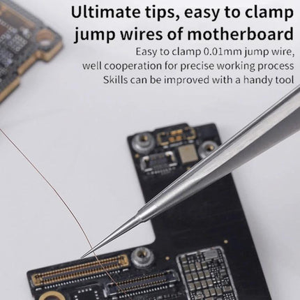 Qianli iNeezy Stainless Steel Pointed Tweezers for Repairs clamping 0.01mm jump wire on mobile phone motherboard for precise repairs