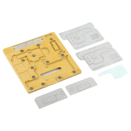 Mechanic MR3 3-in-1 Repair Platform for iPhone X and XS gold fixture and metal stencils for BGA reballing and component alignment