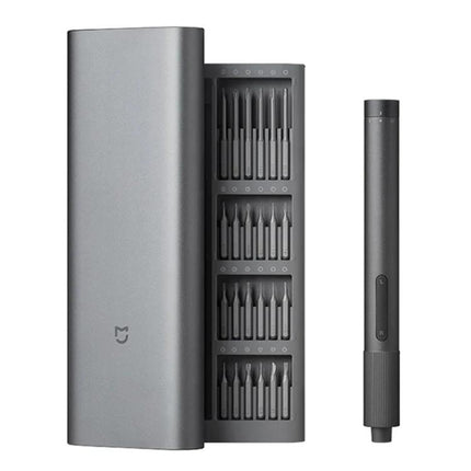 Xiaomi Mijia 25-in-1 Rechargeable Precision Screwdriver for Repairs with compact case, magnetic bits and slim electric driver