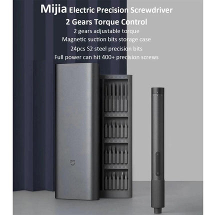 Xiaomi Mijia 25-in-1 Rechargeable Precision Screwdriver for Repairs compact electric screwdriver with magnetic bit storage and case