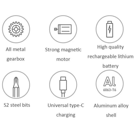 Xiaomi Mijia 25-in-1 Rechargeable Precision Screwdriver for Repairs with all-metal gearbox, magnetic motor, rechargeable battery, S2 bits, Type-C charging