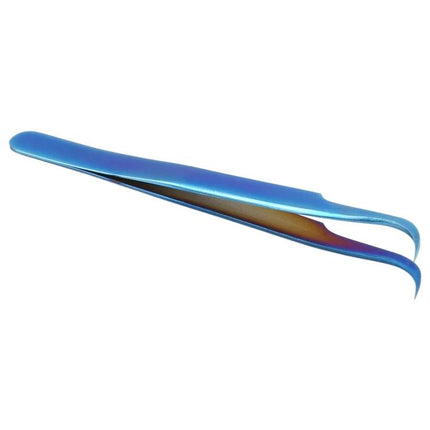 Vetus Bright Blue Curved Tweezers for Device Repair - curved-tip precision tweezers for smartphone and small electronics repairs