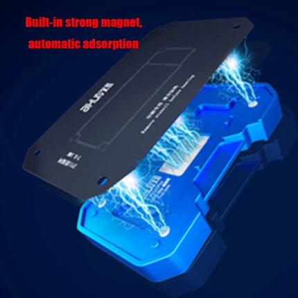 AIXUN FT06 Pro Professional Reballing Platform for iPhone X through 11 Pro Max showing magnetic cover and internal alignment features