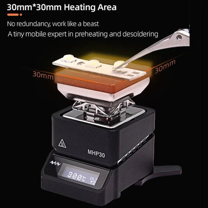 Miniware Portable Mini Hot Plate Preheater for Everyday Heating compact 30mmx30mm preheating station with digital display and removable plate