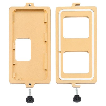 iPhone 11 Pro Screw Fixed Screen Frame Clamp for Repairs - golden metal clamp tool for securing screen and frame during iPhone 11 Pro repairs