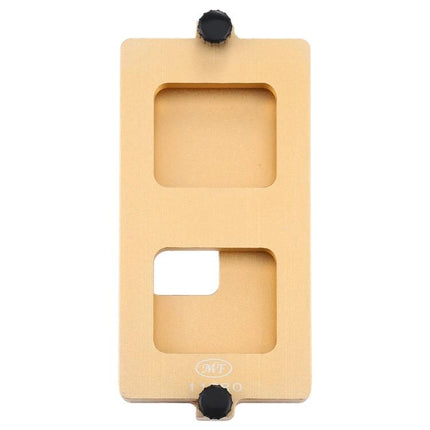 iPhone 11 Pro Screw Fixed Screen Frame Clamp for Repairs - gold alignment jig holding screen and frame for precise iPhone 11 Pro repairs