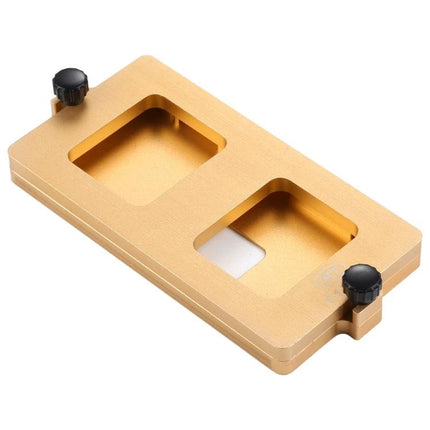 iPhone 11 Pro Screw Fixed Screen Frame Clamp for Repairs gold aluminum jig for holding screen and frame during iPhone 11 Pro repair