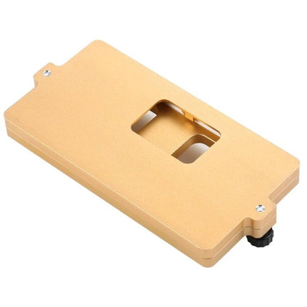 iPhone 11 Pro Screw Fixed Screen Frame Clamp for Repairs - gold aluminum jig for holding screen and frame during iPhone 11 Pro repairs