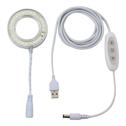 LED Ring Light for Everyday Microscope Observations - compact USB-powered ring light with dimmer control for clear, shadow-free stereo microscope viewing